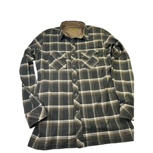 Kuhl Men's Small Plaid Long Sleeve Snap Button-Up Western Shirt Brown Polyester